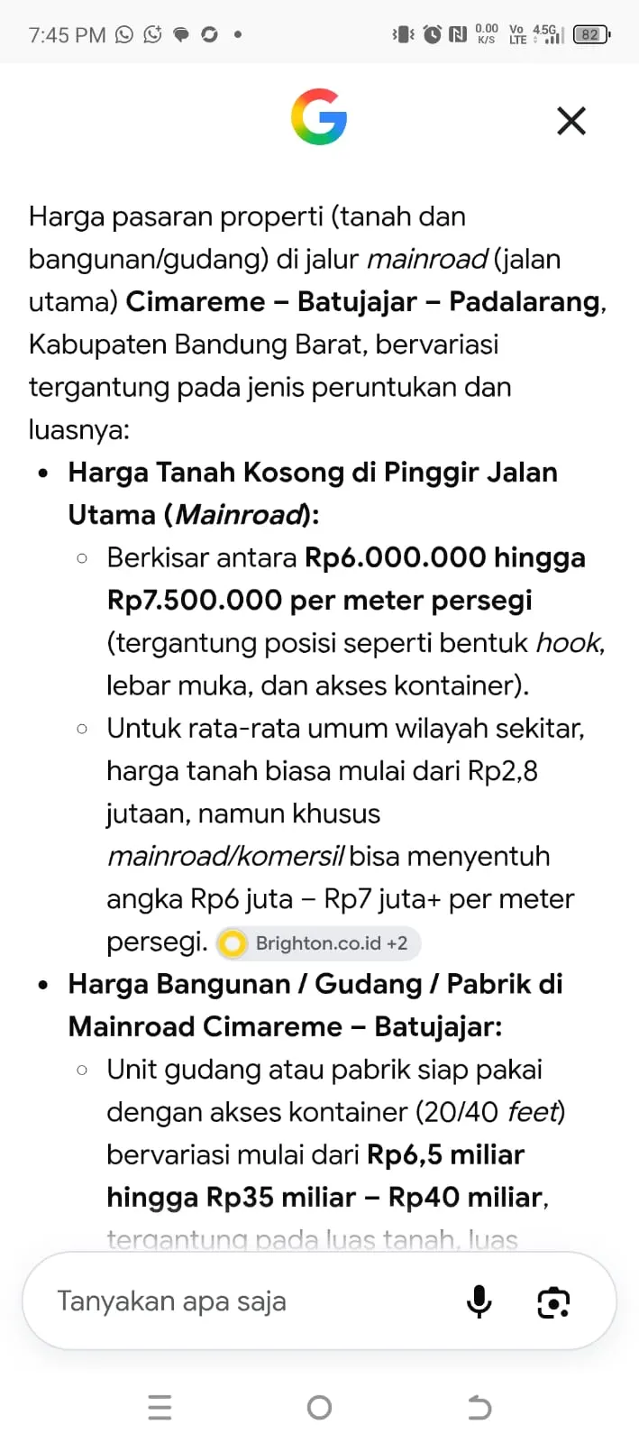 Tanah di Kabupaten Bandung Barat